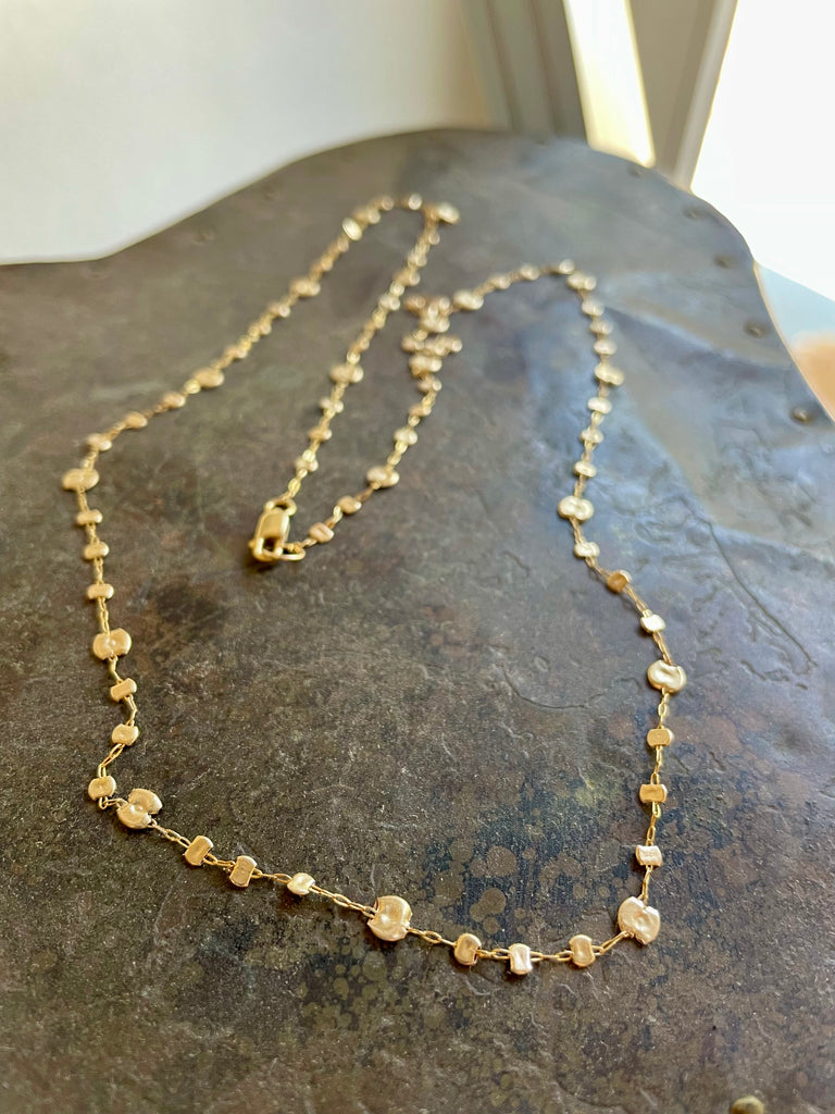 Handmade 22-inch gold-filled confetti sprinkle necklace by Sonya Ooten