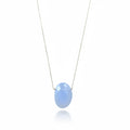 Blue Chalcedony Petite Gemstone Slice Necklace
