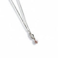 Silver Etched Heart Charm with Pink Pearl Drop