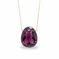 Pink Tourmaline Gemstone Slice Necklace