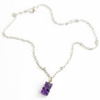 Genuine gemstone gummy bear charms in amethyst, rose quartz, phrenite, crystal quartz, and cognac quartz with 14k gold bales by Sonya Ooten.