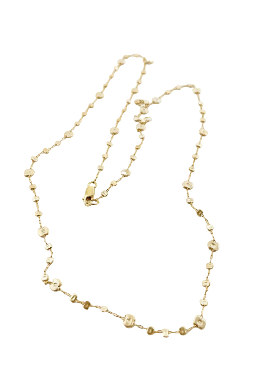 Handmade 22-inch gold-filled confetti sprinkle necklace by Sonya Ooten