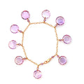 Amethyst Gemstone Disc Bracelet