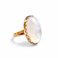Moonstone Ring with Zig-Zag Bezel