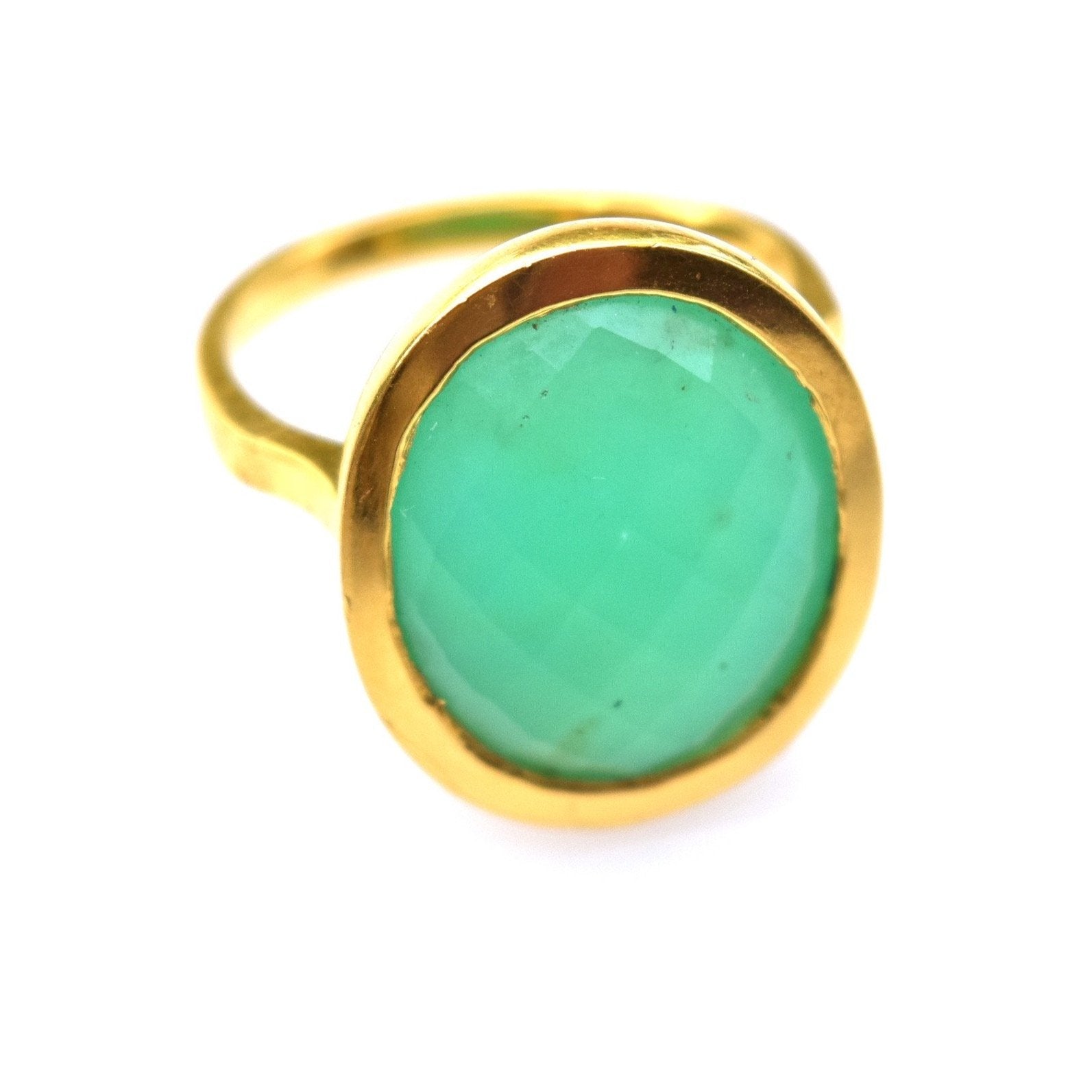 18k Gold & Chrysoprase Ring