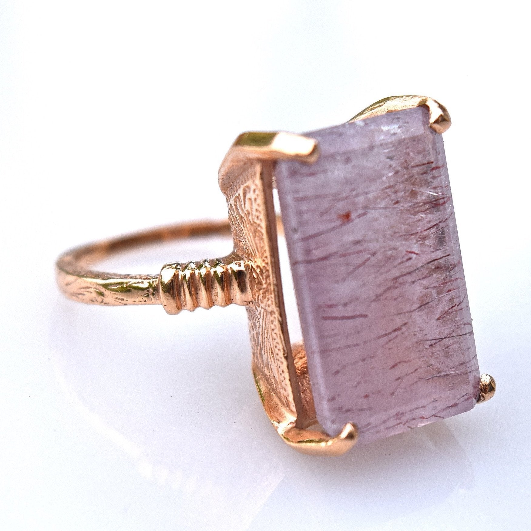 Rose Gold & Strawberry Quartz Ring