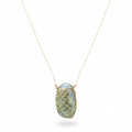 Sonya Ooten fishnet phrenite gemstone slice necklace
