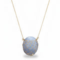 Blue Chalcedony Gold-Fill Fishnet Gemstone Necklace