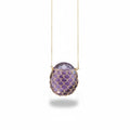 Sonya Ooten fishnet amethyst gemstone slice necklace