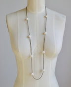 White Pearl and Pyrite Necklace