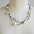 White Pearl and Pyrite Necklace