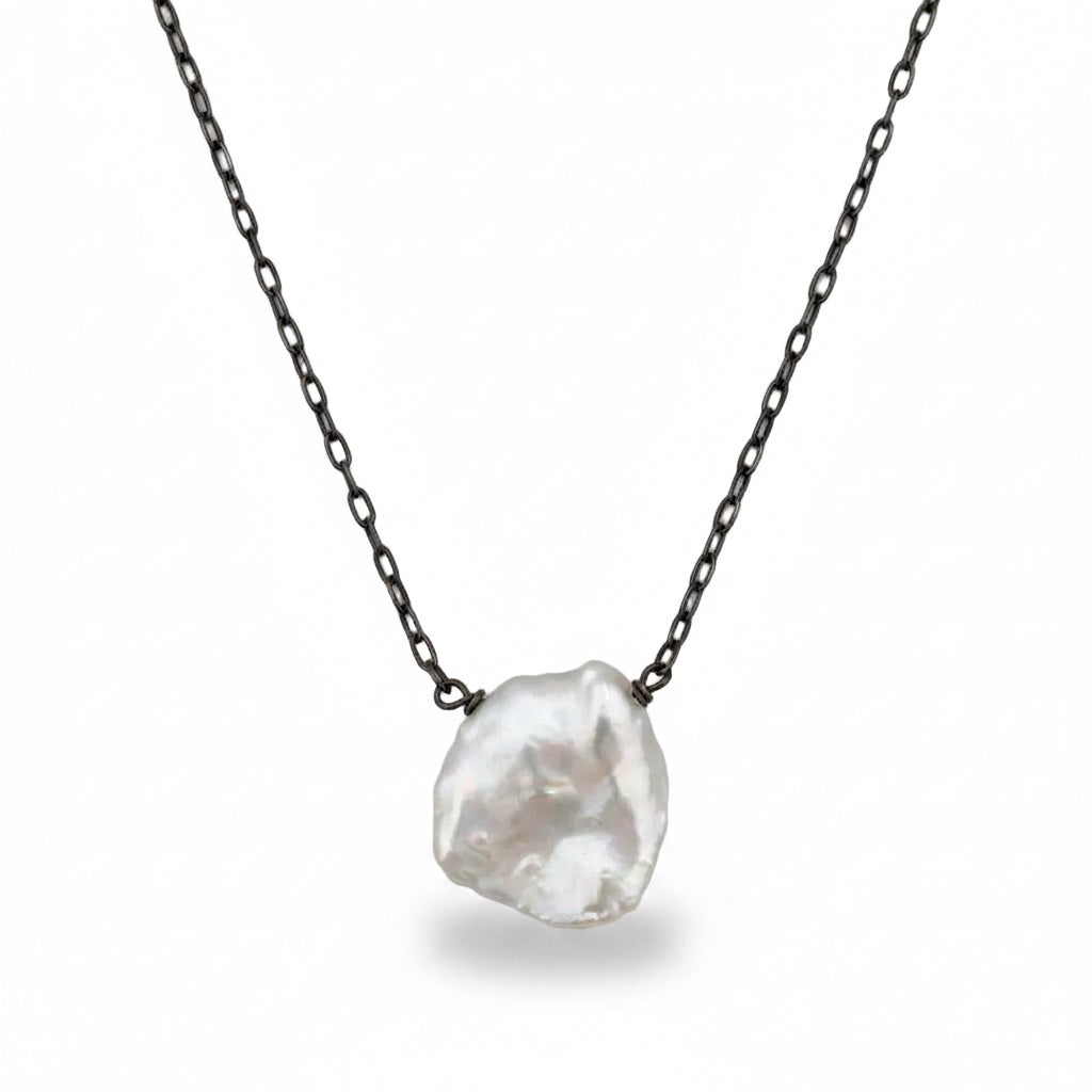 Flat Keshi Pearl Necklace