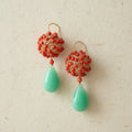 Coral Cosmos Chrysoprase Drop Earring
