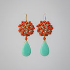 Coral Cosmos Chrysoprase Drop Earring
