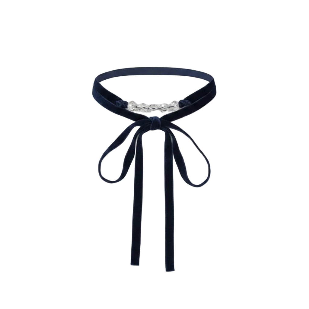 Herkimer Quartz & Black Leather Choker