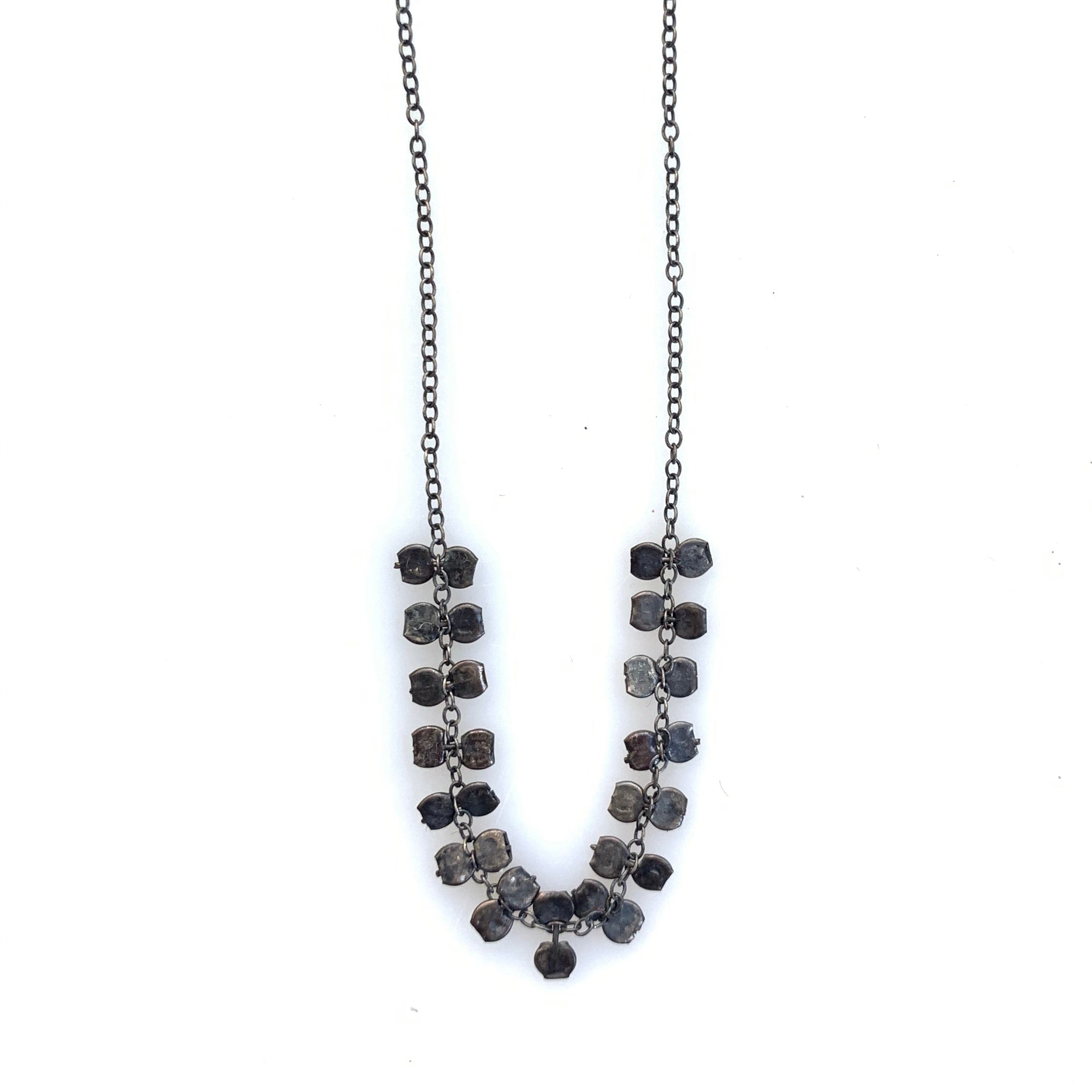 Oxidized Silver Dusty Center Necklace