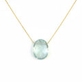 Aquamarine Petite Gemstone Slice Necklace