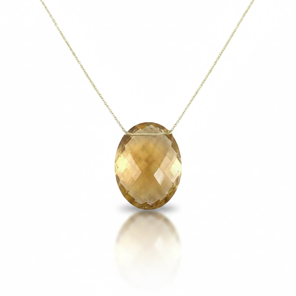 Quartz Classic Gemstone Slice Necklace