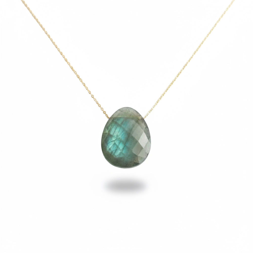 Labradorite Classic Gemstone Slice Necklace