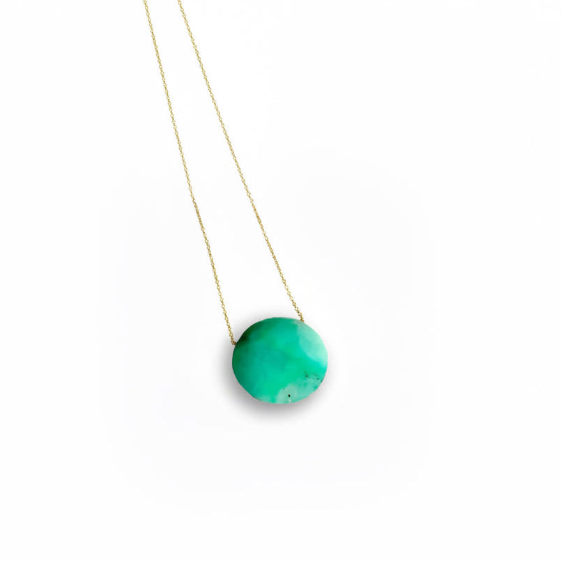 Chrysoprase Round Gemstone Necklace