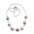 Large Baroque Pearl Necklace on Silk Cord