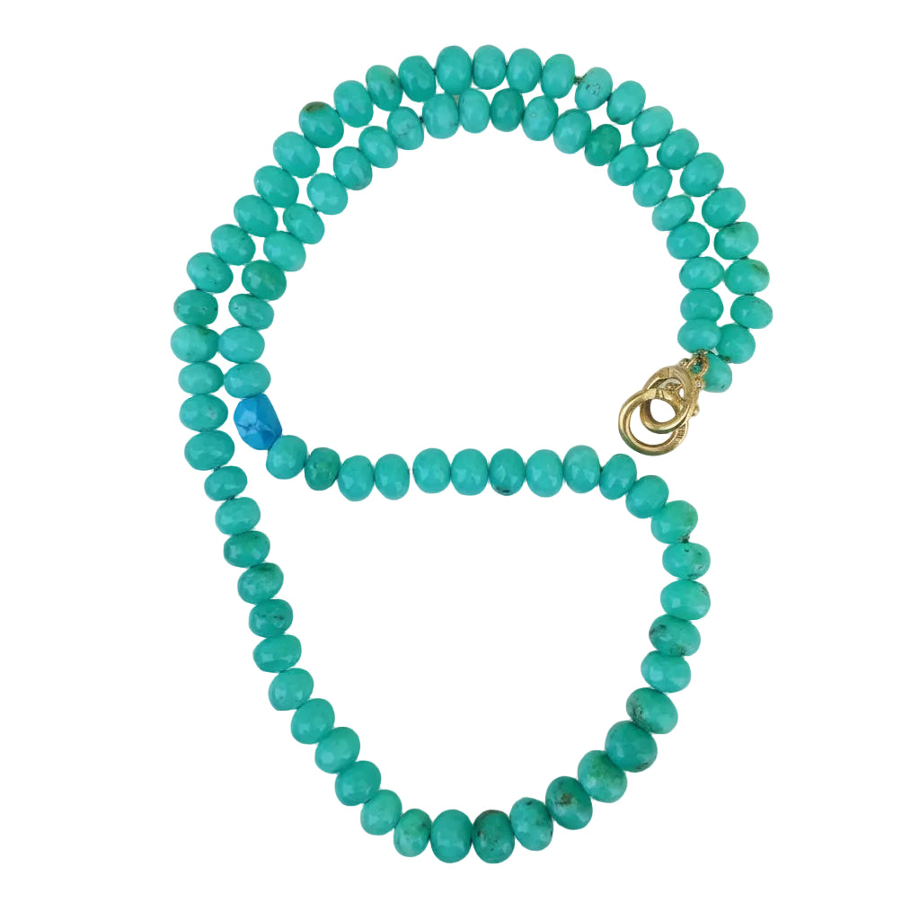 Chrysoprase Gemstone Necklace with Turquoise Accent