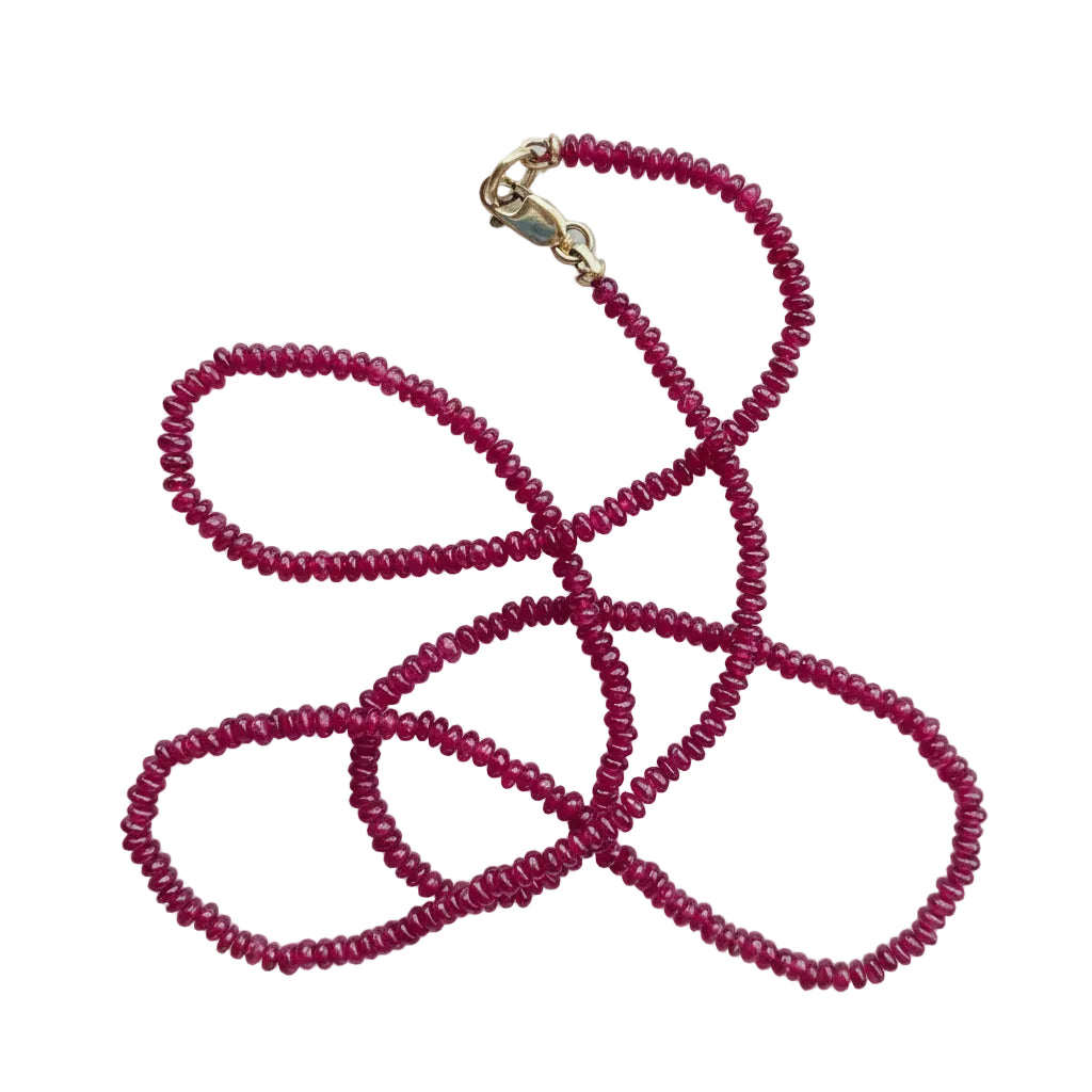 Ruby Tiny Smooth Bead Necklace
