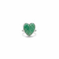Large Green Turquoise Heart Ring