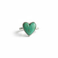 Petite Green Turquoise Heart Ring