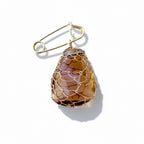 Netted Smokey Quartz Gemstone Brooch