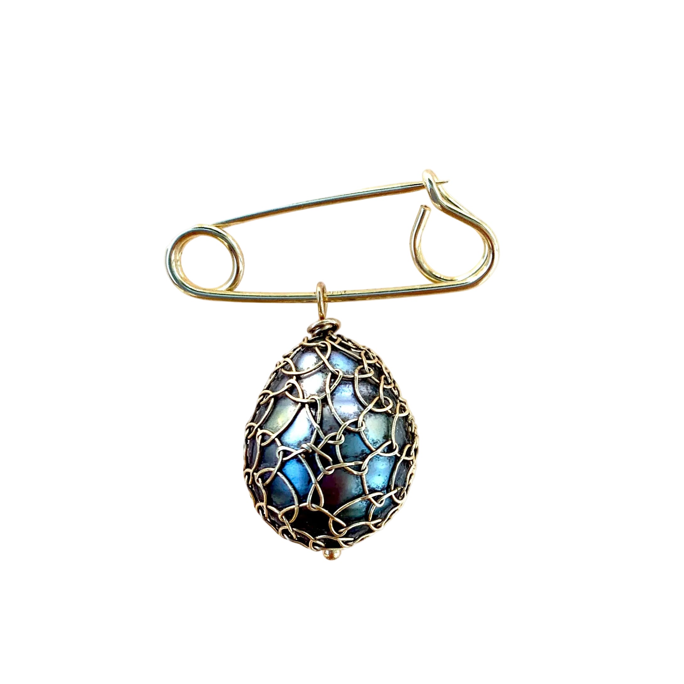 Netted South Sea Pearl Brooch