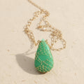 Spectacular Chrysoprase Teardrop Necklace