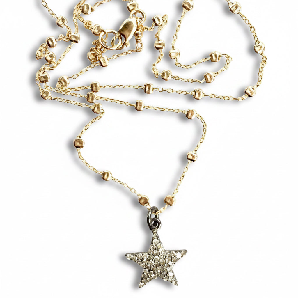 Small Diamond Star Pendant on Dust Chain