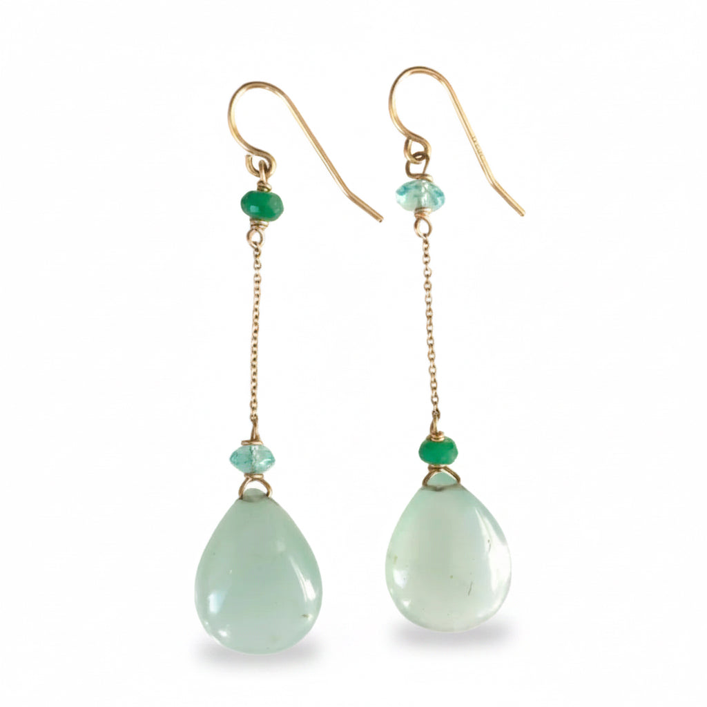 Aquamarine Simple Drop Earrings