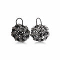 Oxidized Silver Crystal Quartz Mini Cosmos Earrings